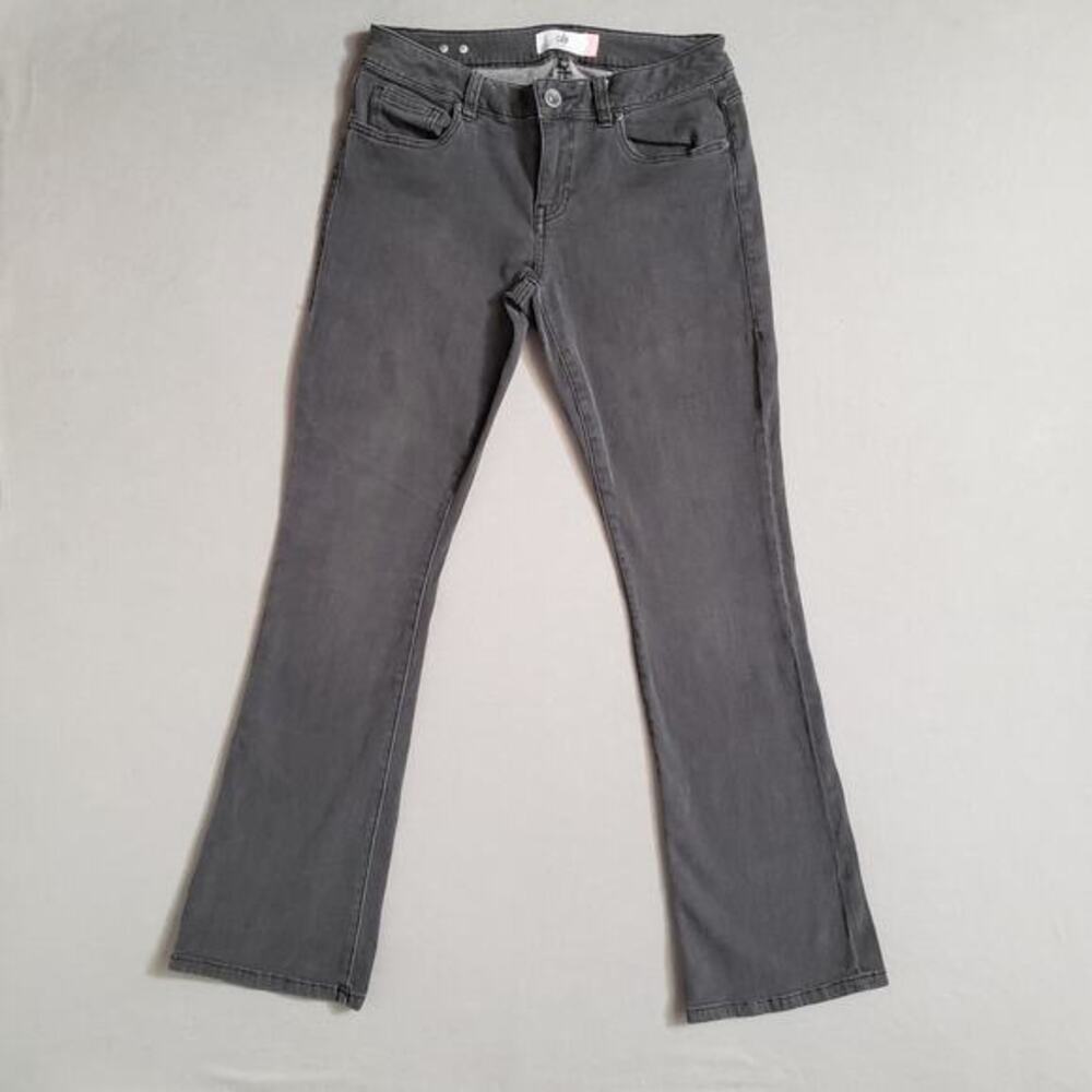 CAbi‎ Black Boot Cut Flare Jeans Shadow Slim Size 6 Style 3042R Gray Wash